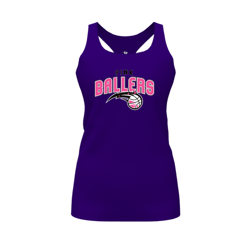 [FT0TRBPP-FYS-LOGO1] Decker Racerback Tank Top (Female Youth S, Purple, Logo 1)