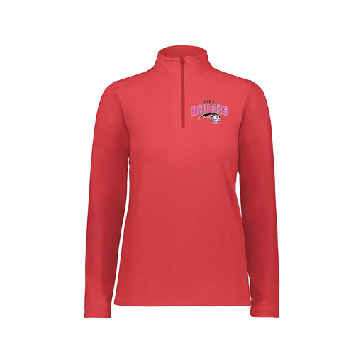 [6864.083.XS-LOGO1] Ladies MicroFleece 1/4 Zip Pullover (Female Adult XS, Red, Logo 1)