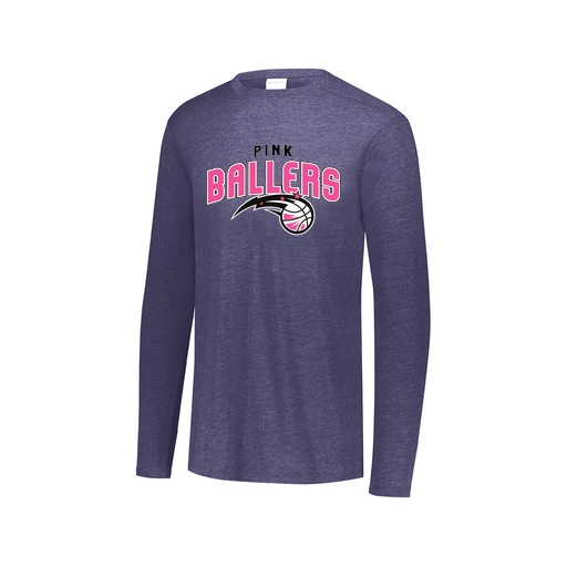 [FTLCUBNV-AXS-LOGO1] Decker Men's Tri-Blend T-Shirt - Long Sleeve (Adult XS, Navy, Logo 1)